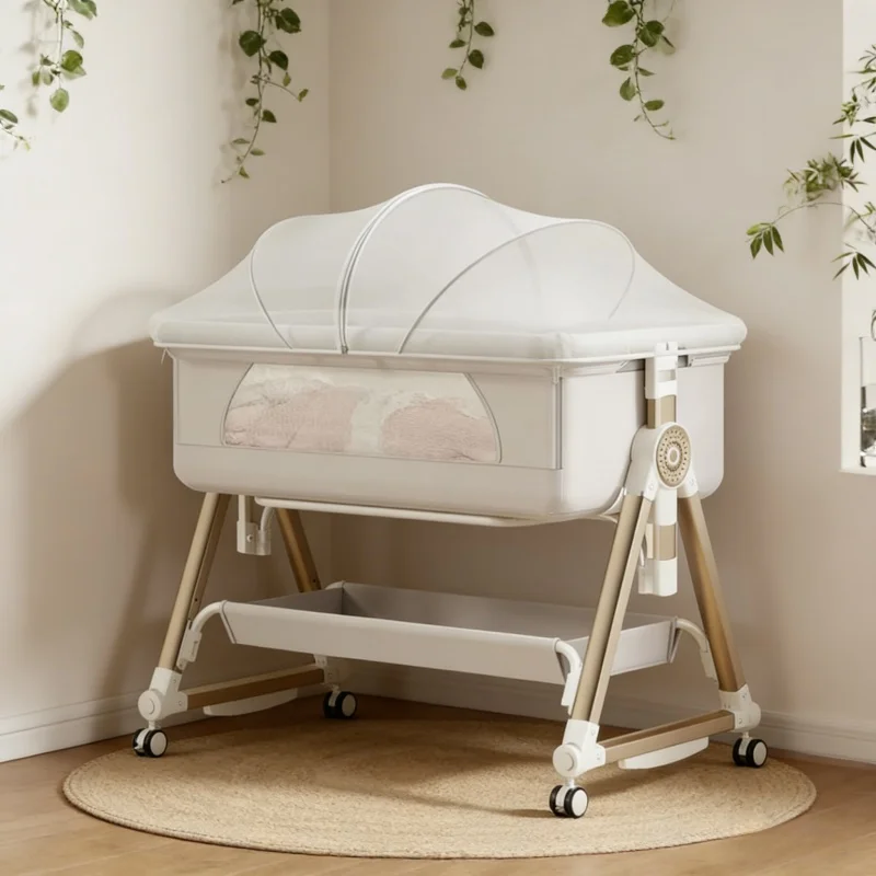 Baby Nursery Trolley - Łóżeczko dziecięce 8-w-1, inteligentne, konwertowalne, składane,