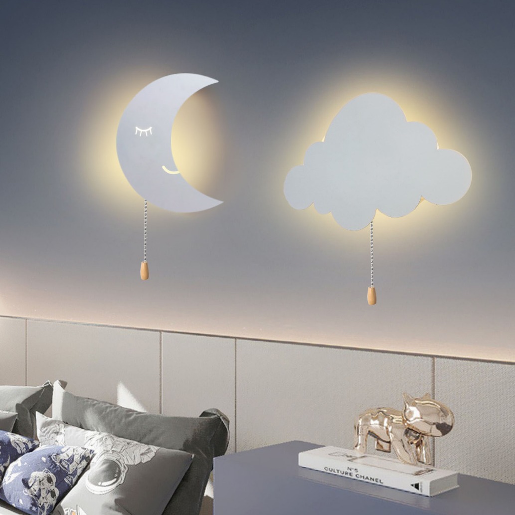 Baby Nursery Wall Lights - Port USB Ładowanie AA Zasilanie bateryjne