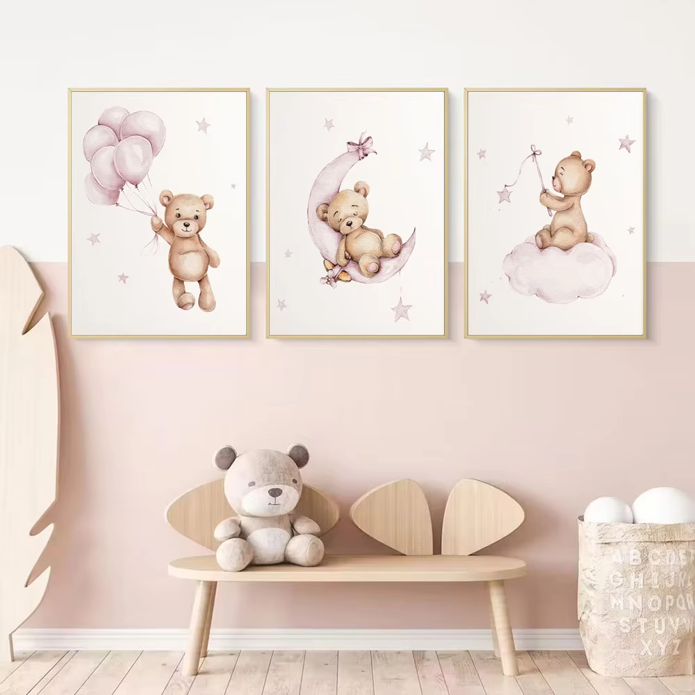 Baby Nursery Decor Girl - Dekoracja ścienna do pokoju dziecięcego z