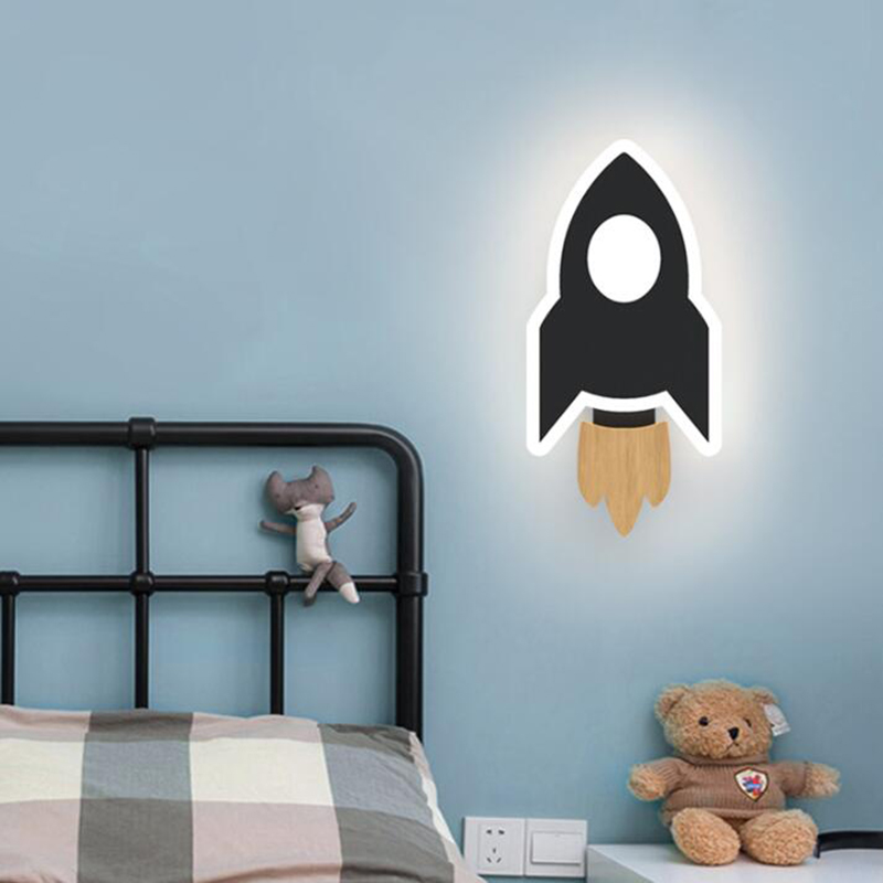 Baby Nursery Wall Lights - Kreskówka LED Rakieta Kinkiet Nowoczesny Kreatywny