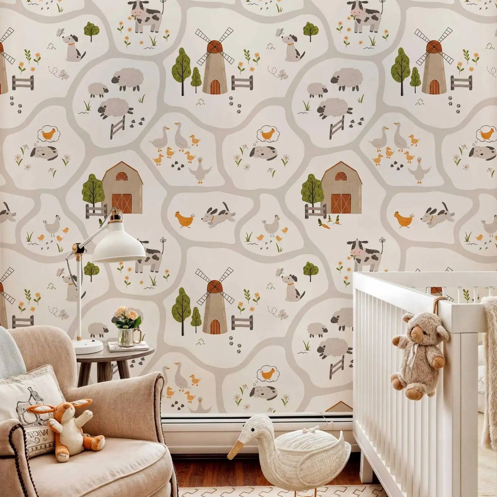 Urocza tapeta dla dzieci z mot – Baby Nursery Peel And Stick Wallpaper recenzja i cena