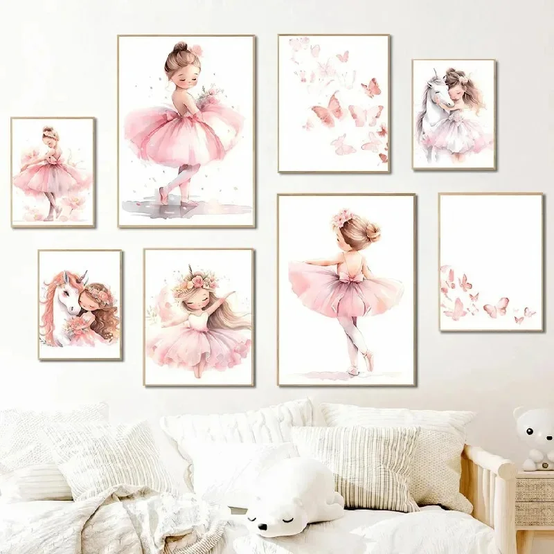 Różowy Plakat z Baletniczką, J – Baby Nursery Frames recenzja i cena