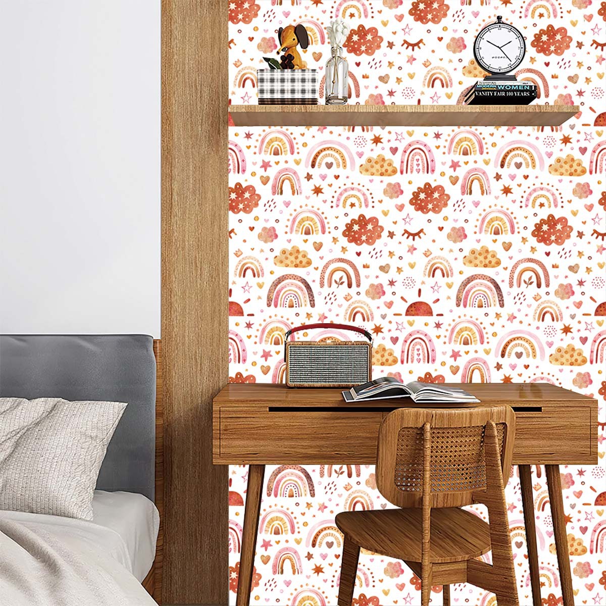 Tapeta tęczowa samoprzylepna d – Baby Nursery Peel And Stick Wallpaper recenzja i cena