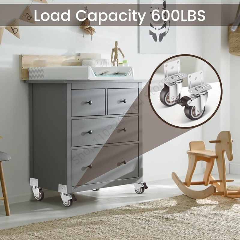 4 szt. Kółka meblowe typu L, w – Baby Nursery Trolley recenzja i cena