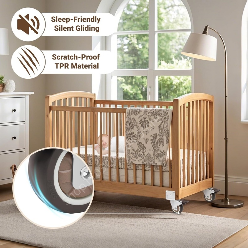 4 szt. Kółka meblowe typu L, w – Baby Nursery Trolley recenzja i cena