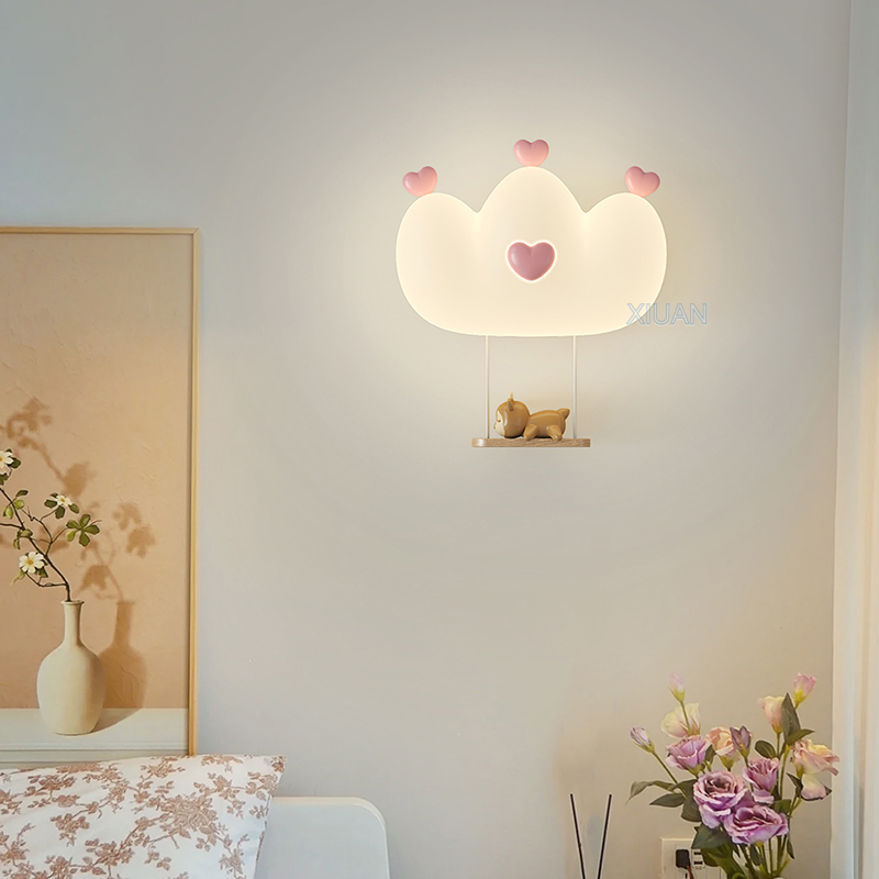 Romantyczna różowa korona kink – Baby Nursery Wall Lights recenzja i cena
