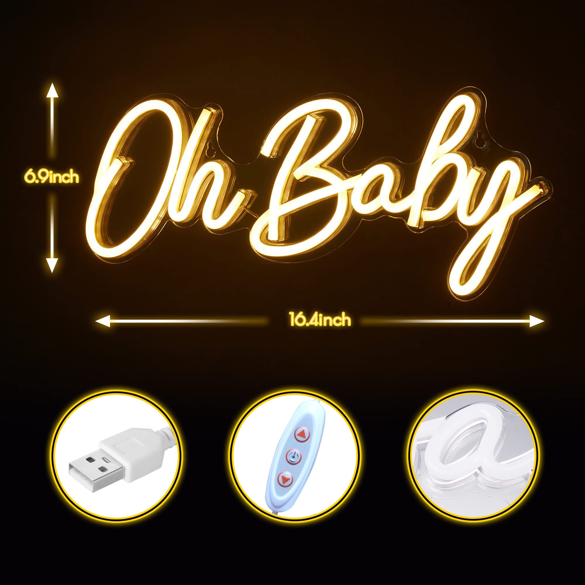Neonowy znak LED Oh Baby, ście – Baby Nursery Wall Lights recenzja i cena