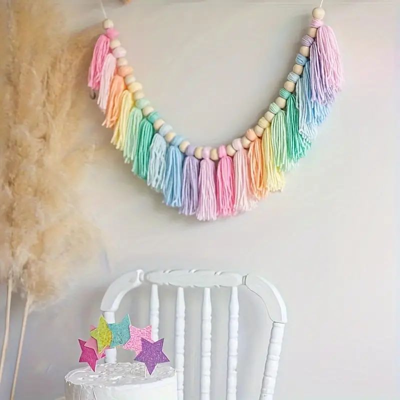 1szt Boho Kolorowa tęczowa gir – Baby Nursery Decor Girl recenzja i cena