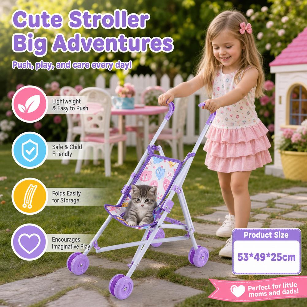 Wózek dla lalek różowy, intera – Baby Nursery Trolley recenzja i cena