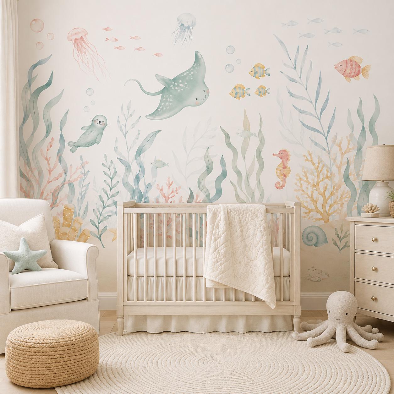 Samoprzylepna tapeta z motywem – Baby Nursery Peel And Stick Wallpaper recenzja i cena