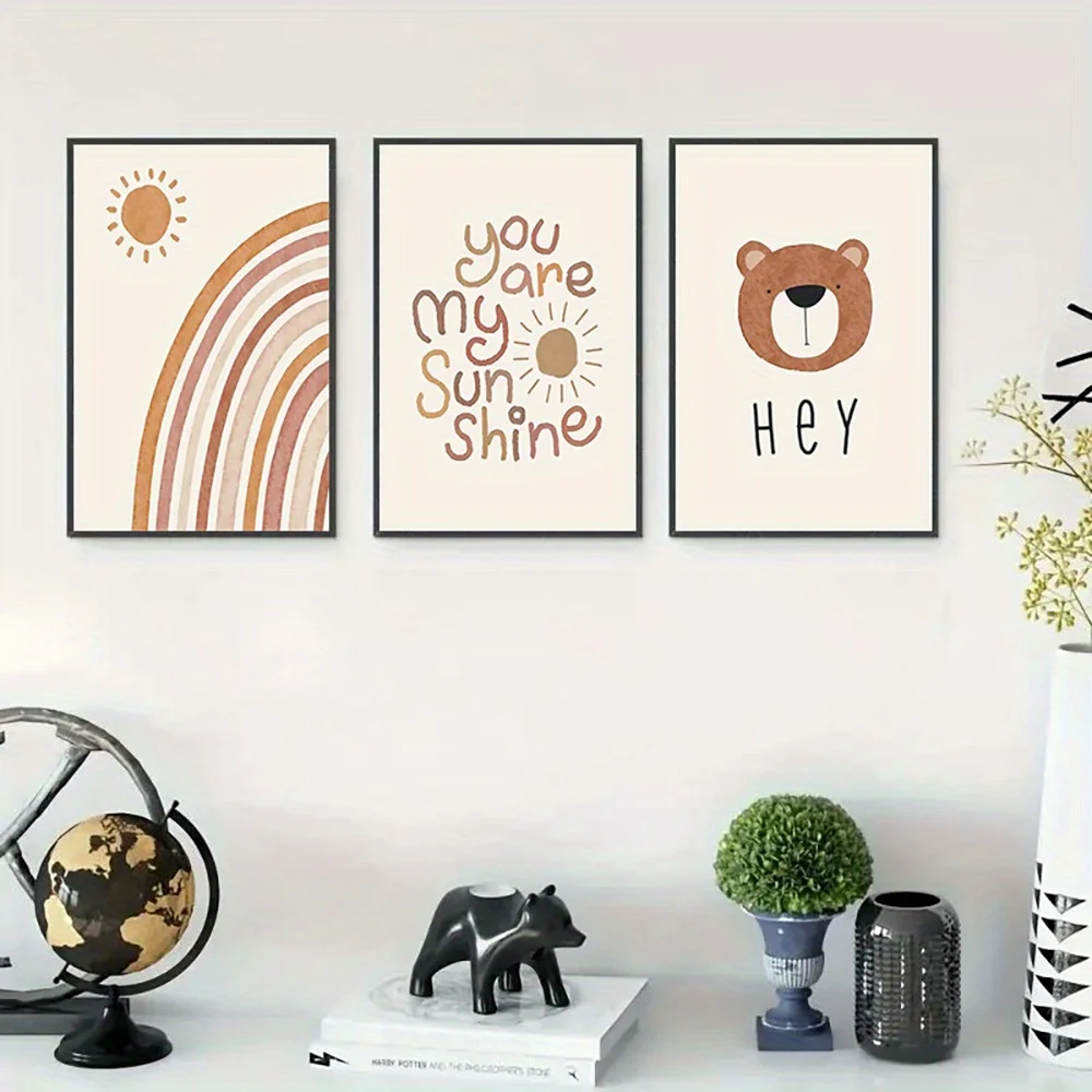(Bez ramy) Zestaw 3 obrazów na – Baby Nursery Frames recenzja i cena