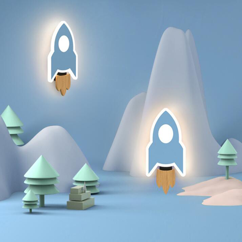Kreskówka LED Rakieta Kinkiet  – Baby Nursery Wall Lights recenzja i cena